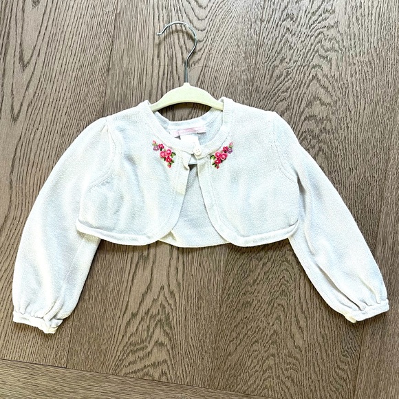 Janie and Jack | hand embroidered crop cardigan | Easter | size 18-24M - Picture 1 of 5